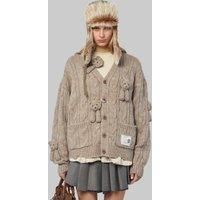 Miharayasuhiro Pink House Bears Knit Cardigan