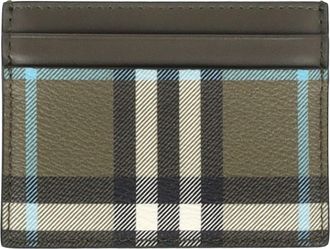 Burberry Burberry kaarthouder met ruitjespatroon in olijfgroen leer