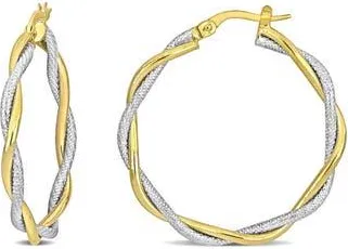 Delmar Two-Tone Twisted Hoop Earrings in Multi-Color at Nordstrom Rack