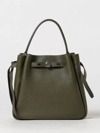 Tory Burch Romy Mini Handbag in Pebbled Leather with a Flared Shape