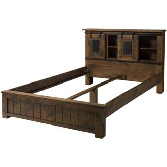 Massivmoebel24 Bett Mango 160x200x braun lackiert RAILWAY 473