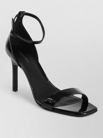 Calvin Klein leather stiletto sandals patent square toe