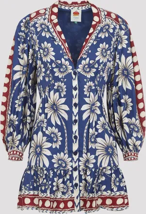 Farm Rio Luna Blue Mini Dress