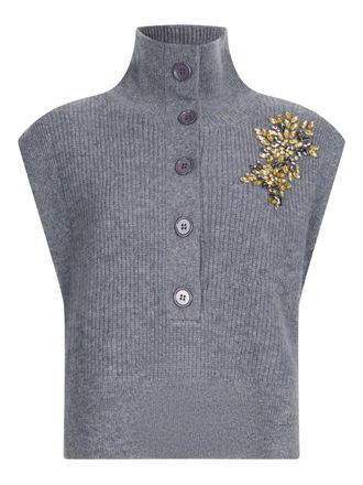 Liu Jo embellished jumper - women - Wool - S - Grey