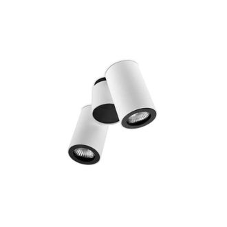 Netlighting Pipe 2 Light Double Adjustable Ceiling Light White Black GU10
