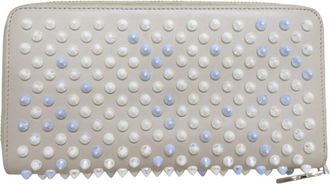 Christian Louboutin Aurora White Beige Long Wallet (Bi-Fold) (Pre-Owned)