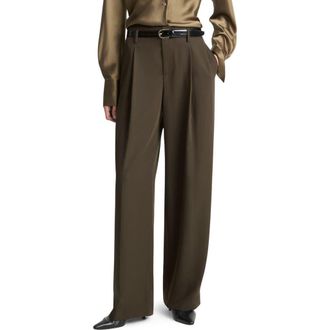 Vince High Waist Pleated Wide Leg Pants in Verde at Nordstrom Rack, Size 0