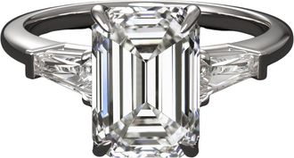 Verde 2CT Lab Grown Emerald Cut/ Tapered Baguette Ring