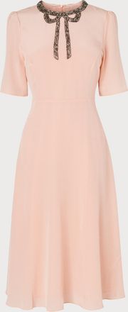 L.k. Bennett Womens Carey Dresses, Pale Pink Silk - Size 14 UK