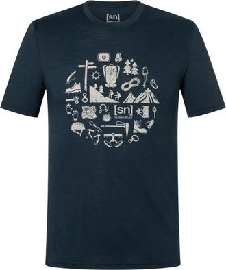super.natural Well Equipped Tee Merinoshirt f&uuml;r Herren | blau/grau