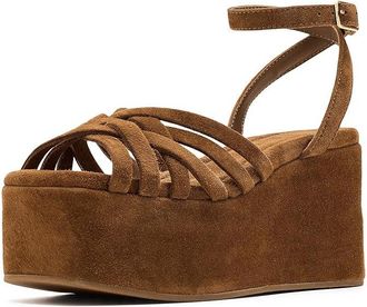 Loeffler Randall Channing Platform Sandals Womens Dress Sandals Cacao : 8.5 B - Medium, Leather/Textile