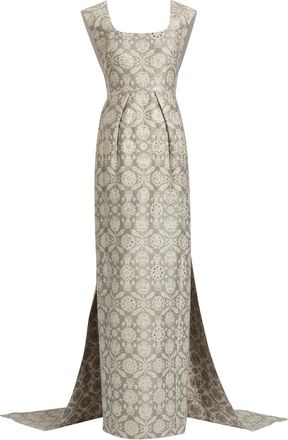 Huishan Zhang Huishan Zhang Patsy Floral-jacquard Cotton-blend Gown - Grey - 10 (UK10 / S)