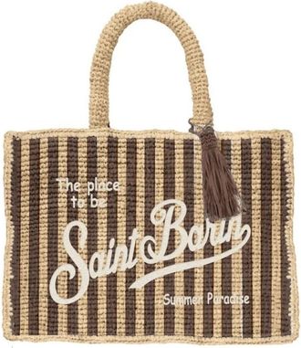MC2 Saint Barth Tote Bags, female, Brown, Size: ONE SIZE Raffia Style Fashion Accessories