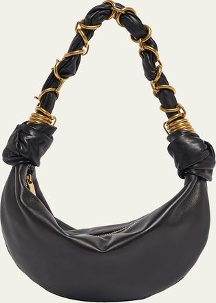 Saint Laurent Amalia Mini YSL Leather Hobo Bag