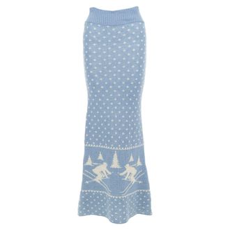 Junya Watanabe Skiier wool intarsia graphic skirt