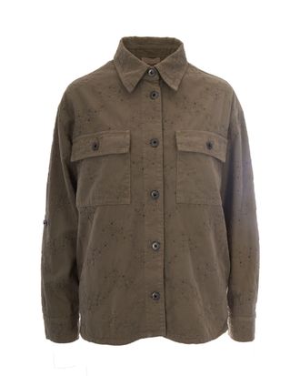 Liu Jo Embroidered Cotton Shirt with Flap Pockets and Button Closure