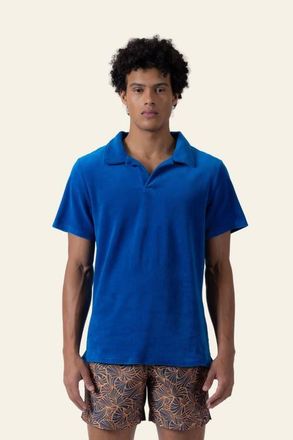 Prince & Bond Riviera Terry Cloth Polo in Mykonos Blue at Nordstrom, Size Xx-Large