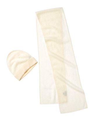 Amicale Cashmere Cashmere Brushed Cashmere Hat & Scarf Set