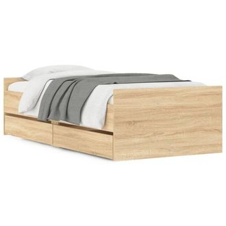 Berkfield Home Bed Frame with Drawers Sonoma Oak 90x190 cm Single in Brown