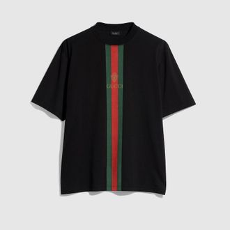 Gucci Cotton Jersey T-shirt With Print, Size XXXL, Black