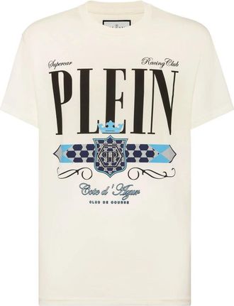Philipp Plein T-shirt Round Neck SS Stemma - Heren - T-shirts - Beige - 4XL - Katoen - Tops