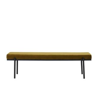 House Doctor Banco de terciopelo naranja de 2 plazas