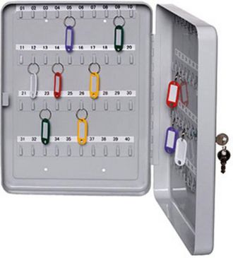 Alco Armario Para Llaves Schl&uuml;sselschrank 893 Gris Claro 80 Ganchos