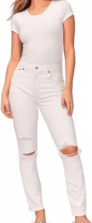 Abercrombie & Fitch Curve Love High Rise Skinny Jeans In White