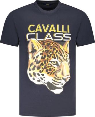 Cavalli Blauw Katoen Heren T-Shirt - Heren - T-shirts - Zwart - M - Katoen - Tops