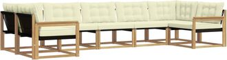 vidaXL Conjunto De Sof&aacute;s De Exterior 7 Uds. Blanco Y Crema Vidaxl