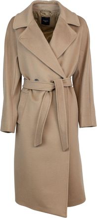 Max Mara Womens Double-Breasted Resina Camel Wool Coat Virgin
