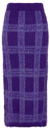 8 by YOOX CHECK JACQUARD KNIT MIDI SKIRT