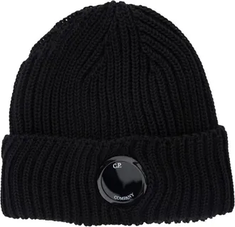 C.P. Company Black Logo Beanie Hat