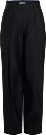 Jacquemus Le Pantalon Curzio - Dames - Wijde Broeken - Zwart - S - Katoen - Broeken