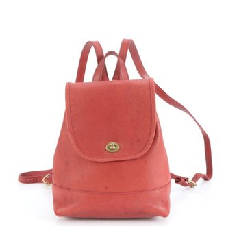 Coach Red Color Leather Backpack (Pre-Owned)