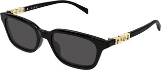 Gucci Rechthoekige zonnebril - Dames - Zonnebrillen - Zwart - 53 MM - Accessoires