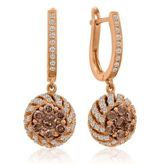 Le Vian Ladies Chocolate Diamond Earrings set in 14K Strawberry Gold