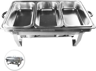 Herzberg Herzberg Hg-8022-3: Calentador De Acero Inoxidable - 3 Piezas 1/3 De Recipiente Para Alimentos