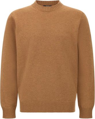 Boggi Milano Truien & Vesten, Heren, Bruin, 2Xl, Wol, Wollen Mix Ronde Hals Trui