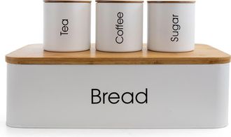 MegaChef Kitchen Food Storage and Organization 4 Piece Canister Set in White at Nordstrom