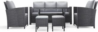 Concept Usine Sal&oacute;n de jard&iacute;n de 6 piezas de Resina trenzada gris