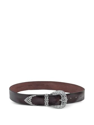 Orciani crystal-embellished buckle belt - women - Calf Leather - 80 - Brown