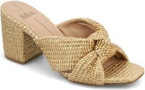 Mia Hania Block Heel Sandal in Nat/Gold at Nordstrom Rack, Size 6.5