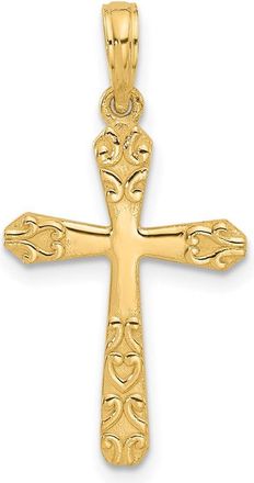 Diamond2Deal 14k Yellow Gold Fancy Cross Charm Pendant