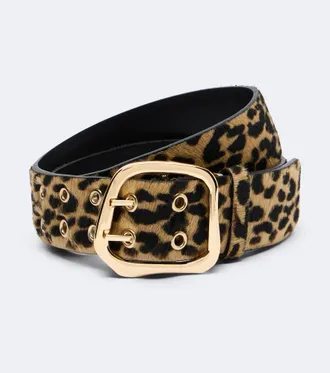Amanu Studio Wandile leopard-print calf hair belt