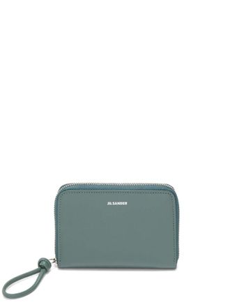 Jil Sander Giro logo-stamp leather wallet - women - Calf Leather - One Size - Green