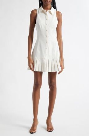Cinq &agrave; Sept Lucilla Sleeveless Pleated Shirtdress in Ivory at Nordstrom Rack, Size 2