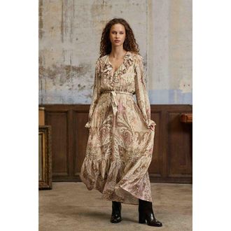 La petite &eacute;toile Maxi-jurk met paisleyprint en ruches, REG