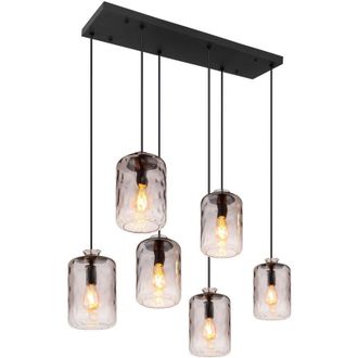 Globo Lighting L&aacute;mpara Colgante - Darina - Negro - Metal Vidrio Ahumado - Globo