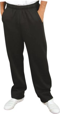 Generic Open Hem 25 Length Fleece Jogging Bottoms Sports Joggers Length Zip Pocket (Black, 3XL 29 Leg)